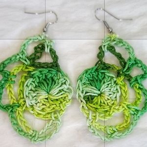 Crochet Earrings Hand crafted Handmade